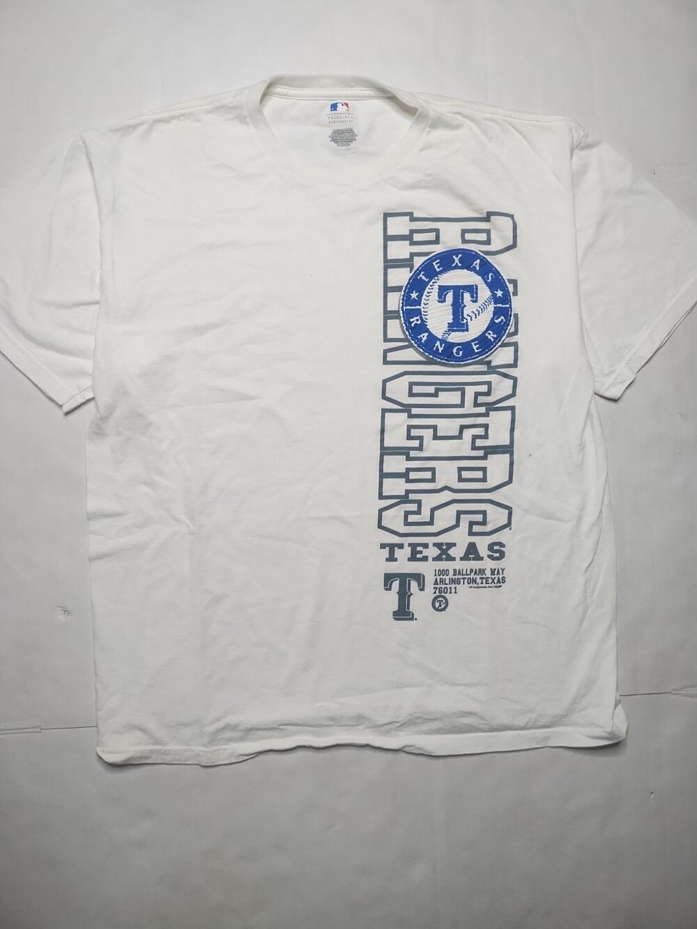 Texas Rangers Graphic T Shirt Size XL White Genuine Merchandise
